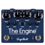 Front view of the DryBell The Engine guitar pedal featuring two channels and dual controls