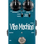 Front view of the DryBell Vibe Machine V-3 compact guitar pedal highlighting its small size