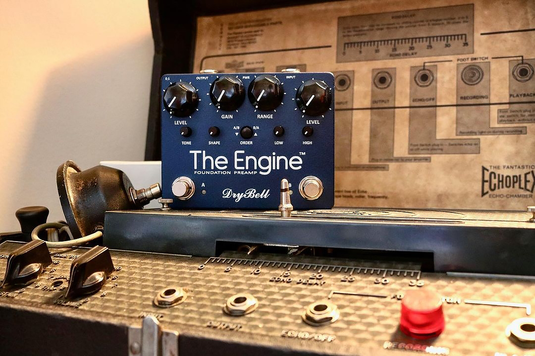 DryBell The Engine and Vintage Echoplex Delay. Photo by Mick Hayes.