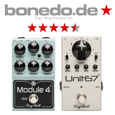 DryBell Unit67 and Module 4 guitar pedals review by Bonedo