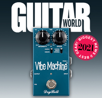 DryBell Vibe Machine V-3 guitar pedal featured in Guitar World Magazine