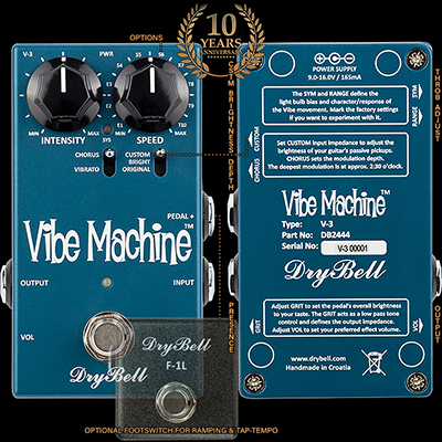 DryBell Vibe Machine V-3 guitar pedal review by GuitarPedalX