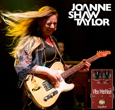 Joanne Shaw Taylor using DryBell Vibe Machine V-1 on her pedalboard