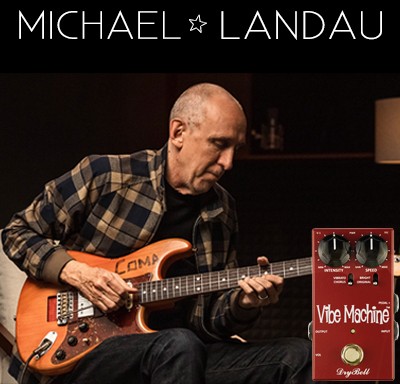 Michael Landau with DryBell Vibe Machine V-1 guitar pedal on his pedalboard