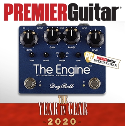 DryBell The Engine guitar pedal featured in Premier Guitar's “Gear of the Year 2020“