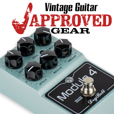 DryBell Module 4 compressor pedal earned “Vintage Guitar Magazine's Approved Gear” badge