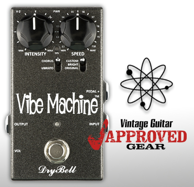 Vibe Machine V-2 guitar pedal received “Vintage Guitar Approved Gear” badge from Vintage Guitar magazine