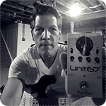 Michael Hansen, guitar player, expressing satisfaction with DryBell Unit67 pedal in his testimonial.
