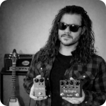 Matt Stewart, guitar player from the UK, expressing satisfaction with DryBell Vibe Machine V-3 and The Engine in his testimonial.